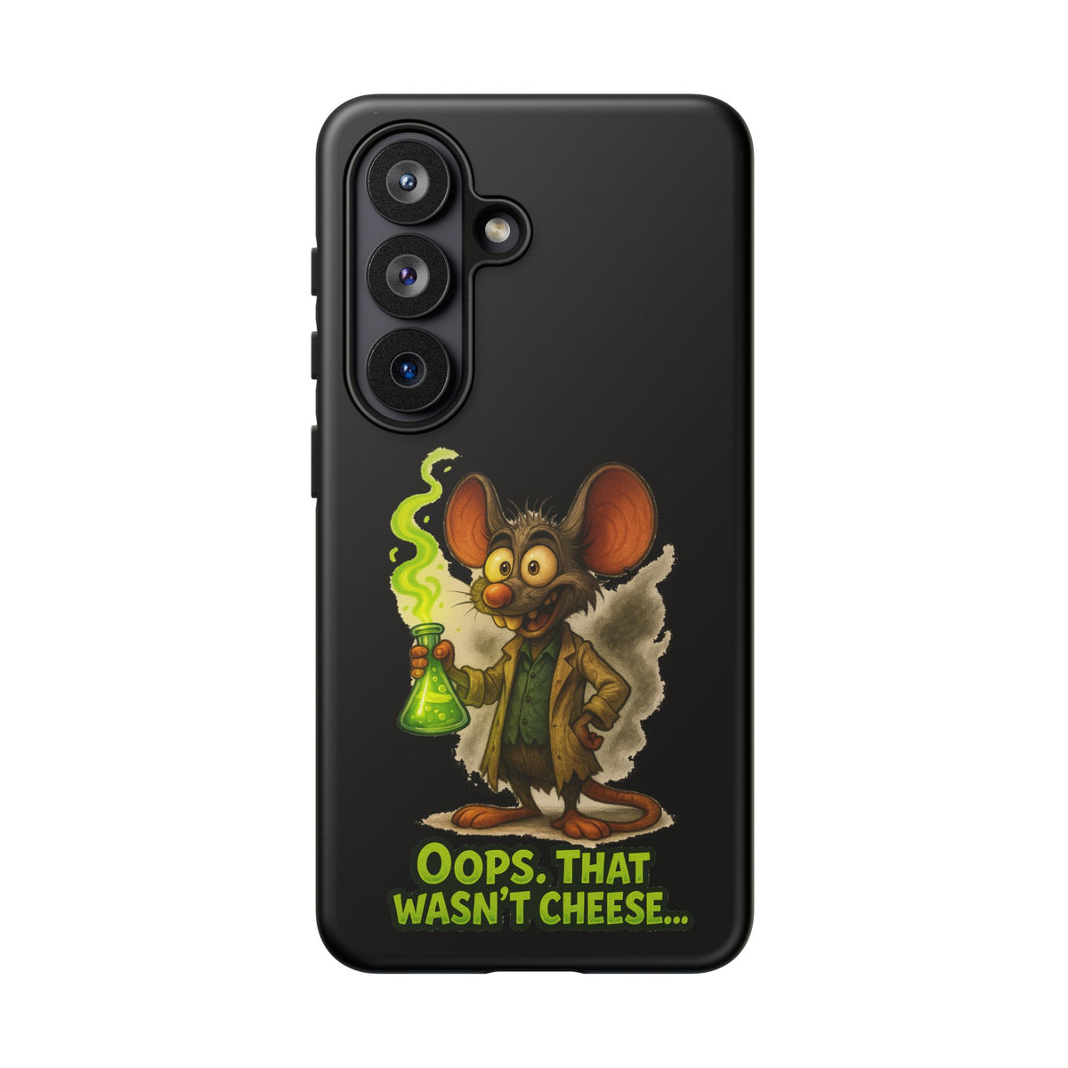 Phone Case — Funny Cartoon Rat "Oops That Wasn't Cheese" Protective Cover