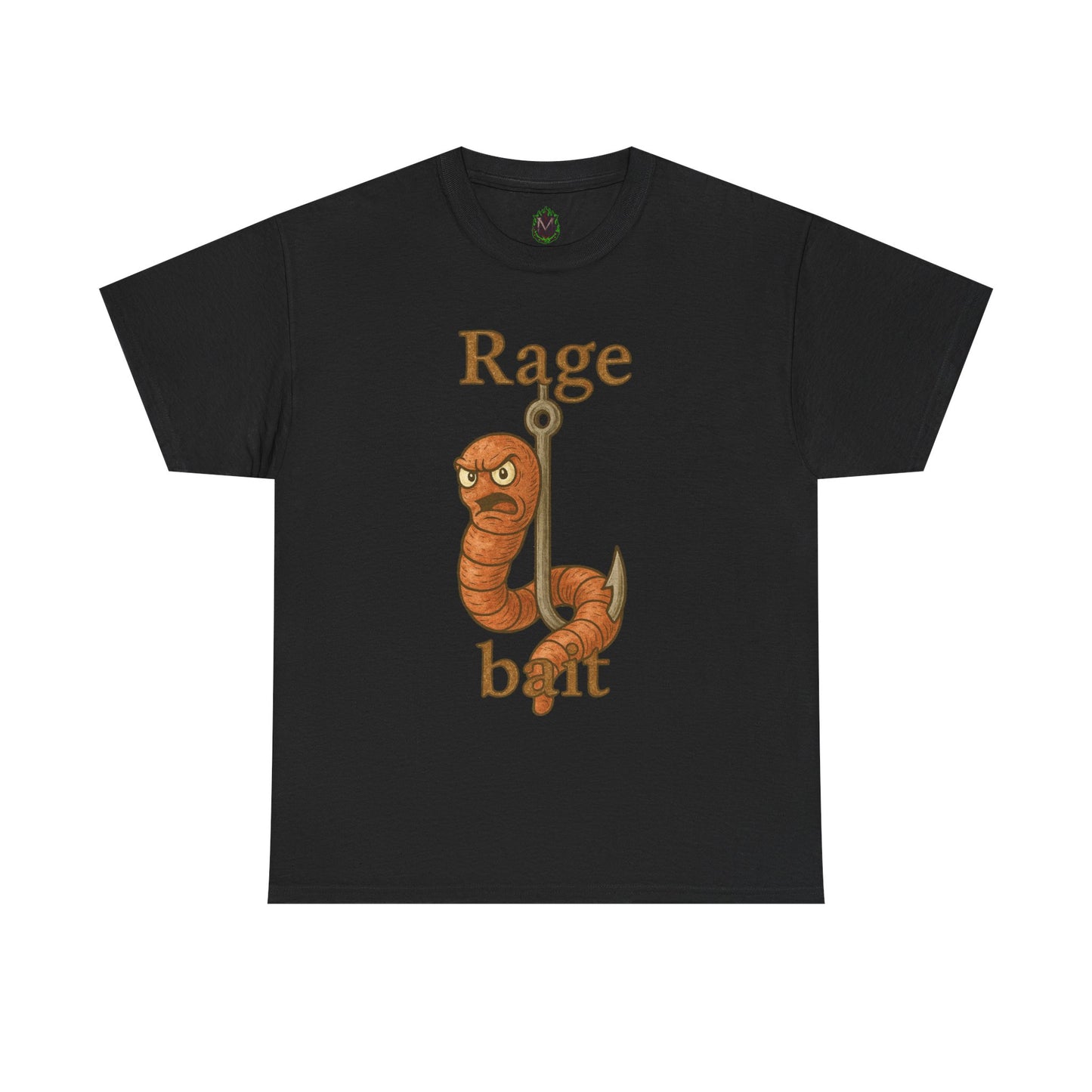 Rage Bait Worm T-Shirt | Angry Worm Fishing Hook Design