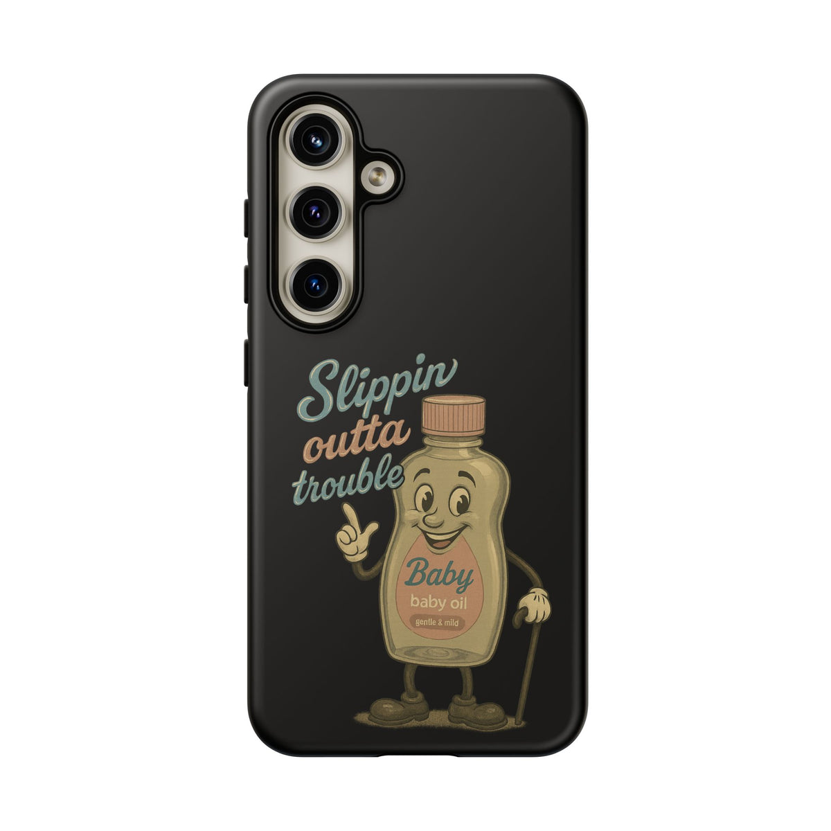 Phone Case — 'Slippin Outta Trouble' Retro Baby Oil Mascot