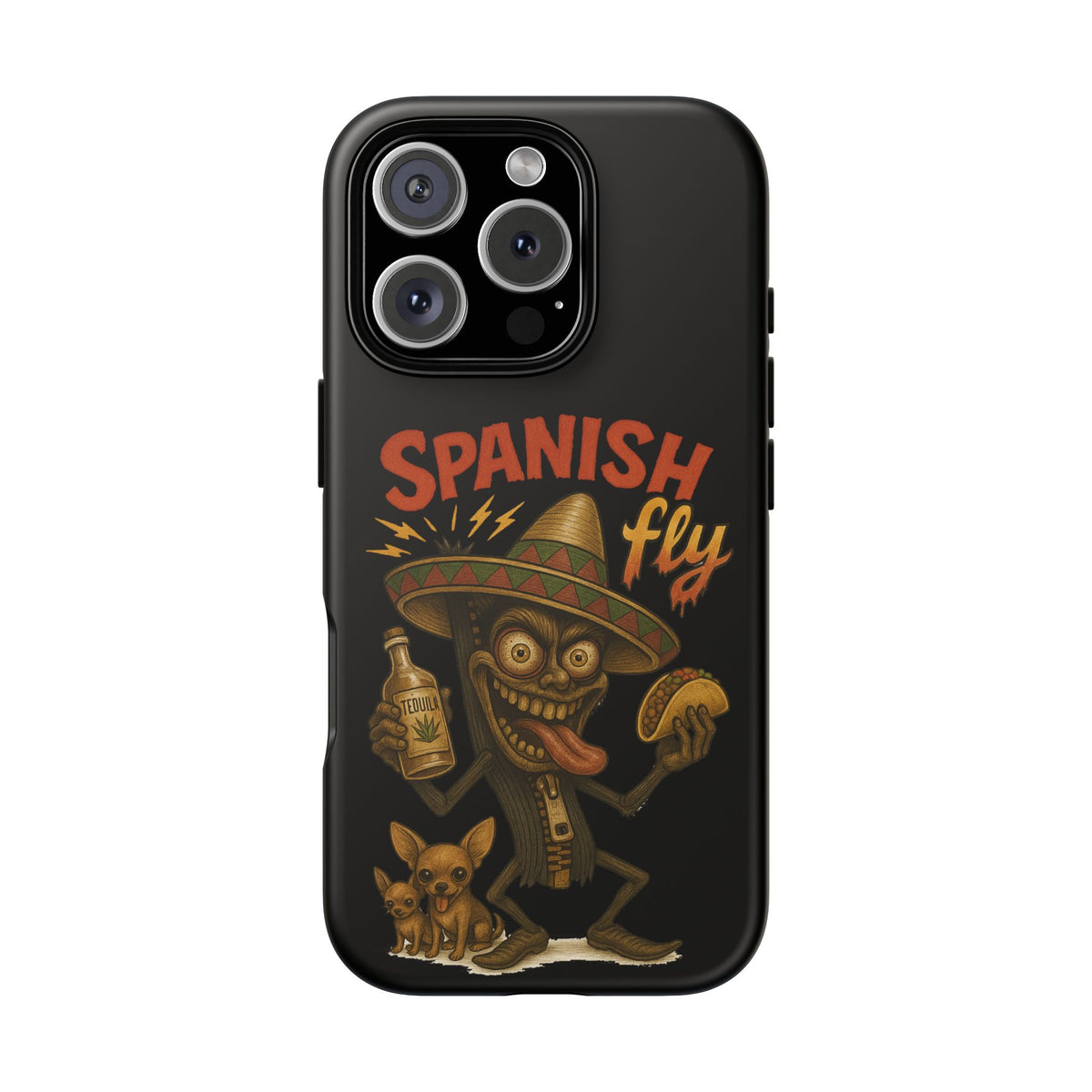 Spanish Fly Tough Phone Case — Retro Skull Sombrero Design