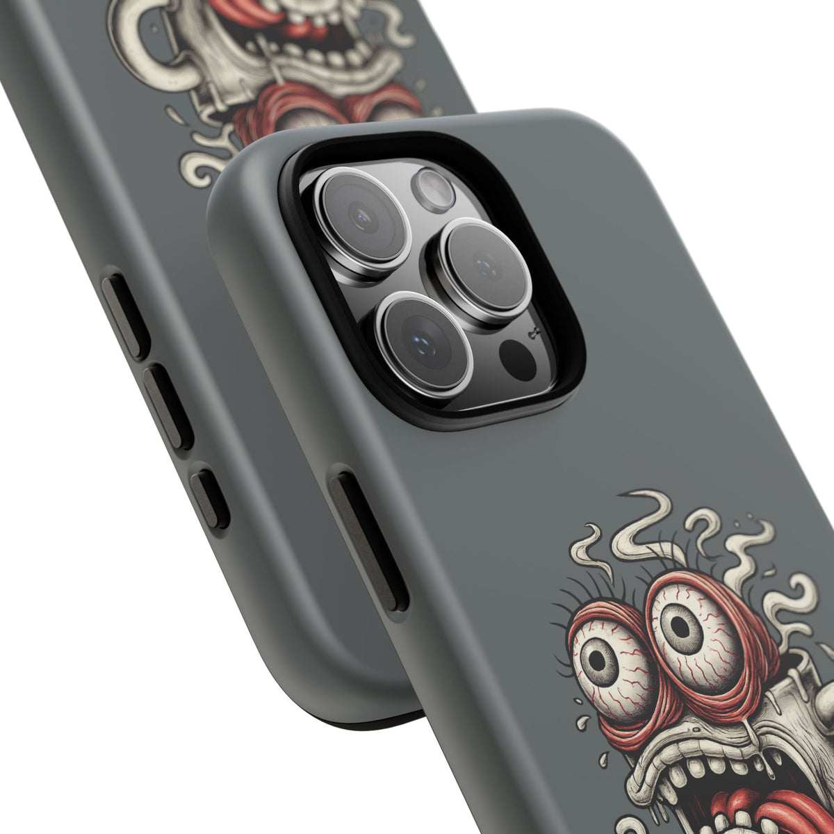 Phone Case — 'Still Tired. Just Faster.' Cartoon Coffee Monster Protective Case