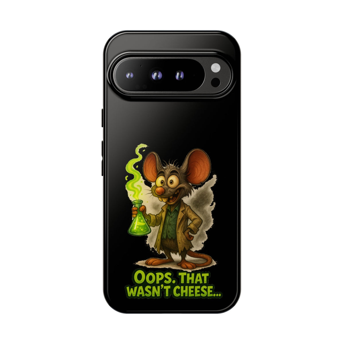 Phone Case — Funny Cartoon Rat "Oops That Wasn't Cheese" Protective Cover