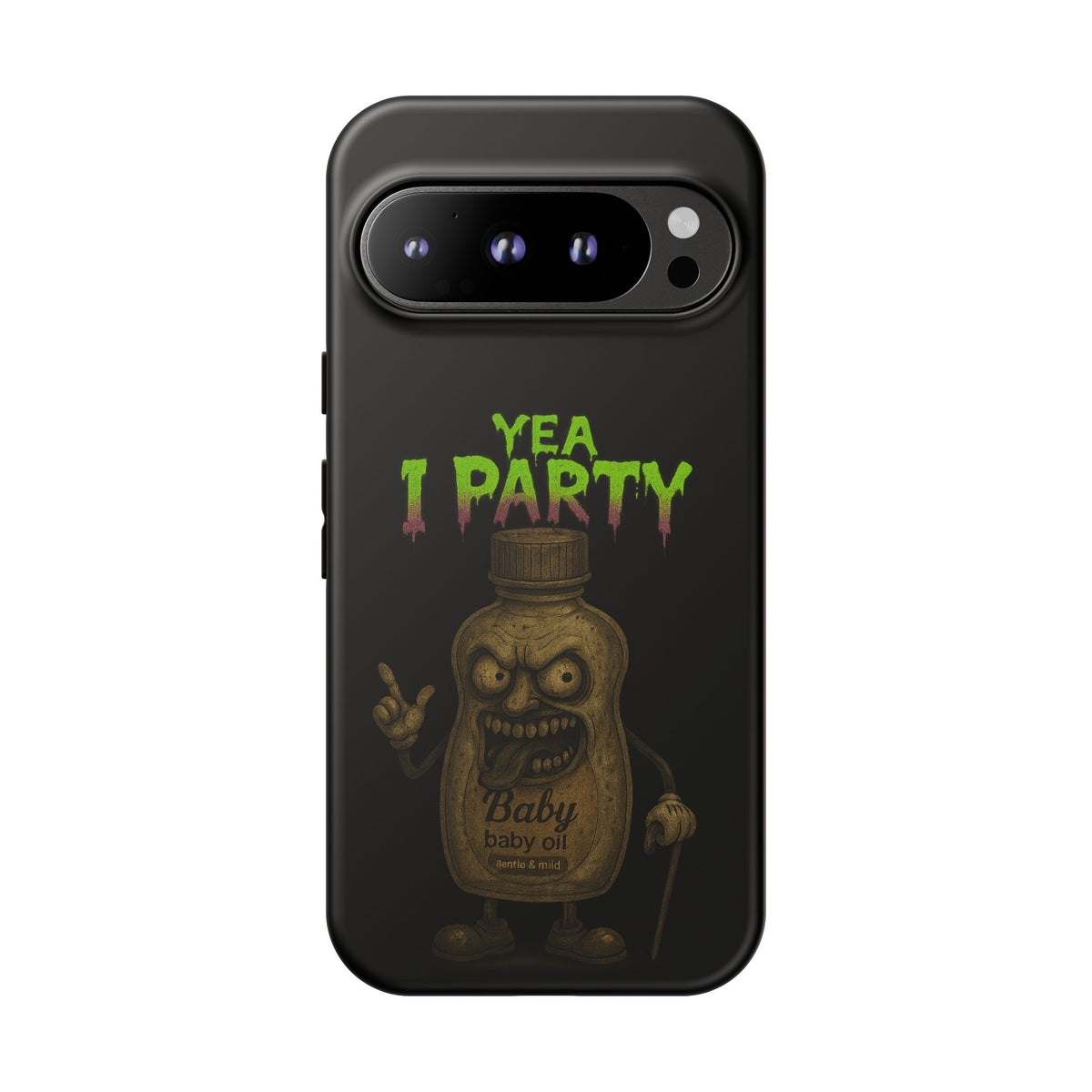 Phone Case — 'Yea I Party' Creepy Baby Bottle Graphic