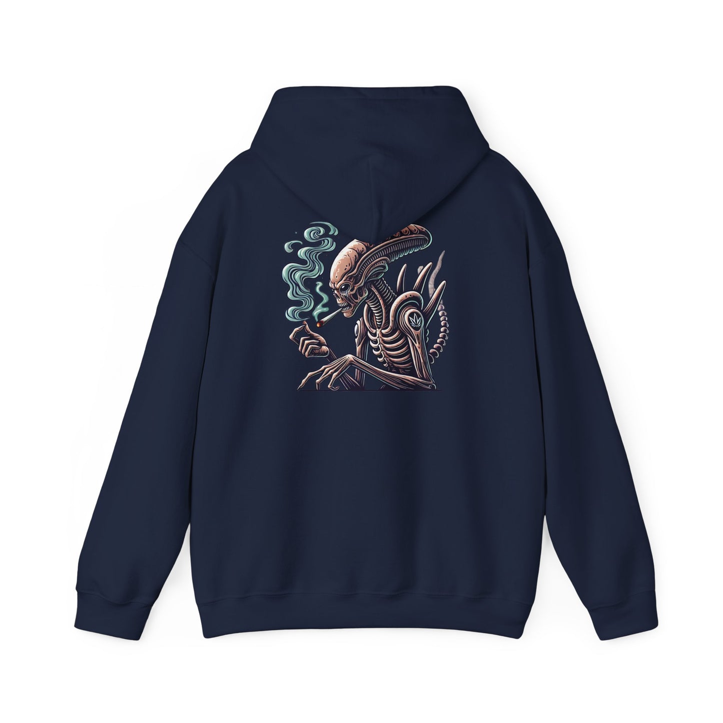 Alien Smoking Graphic Hoodie — Sci‑Fi Xenomorph Streetwear Pullover