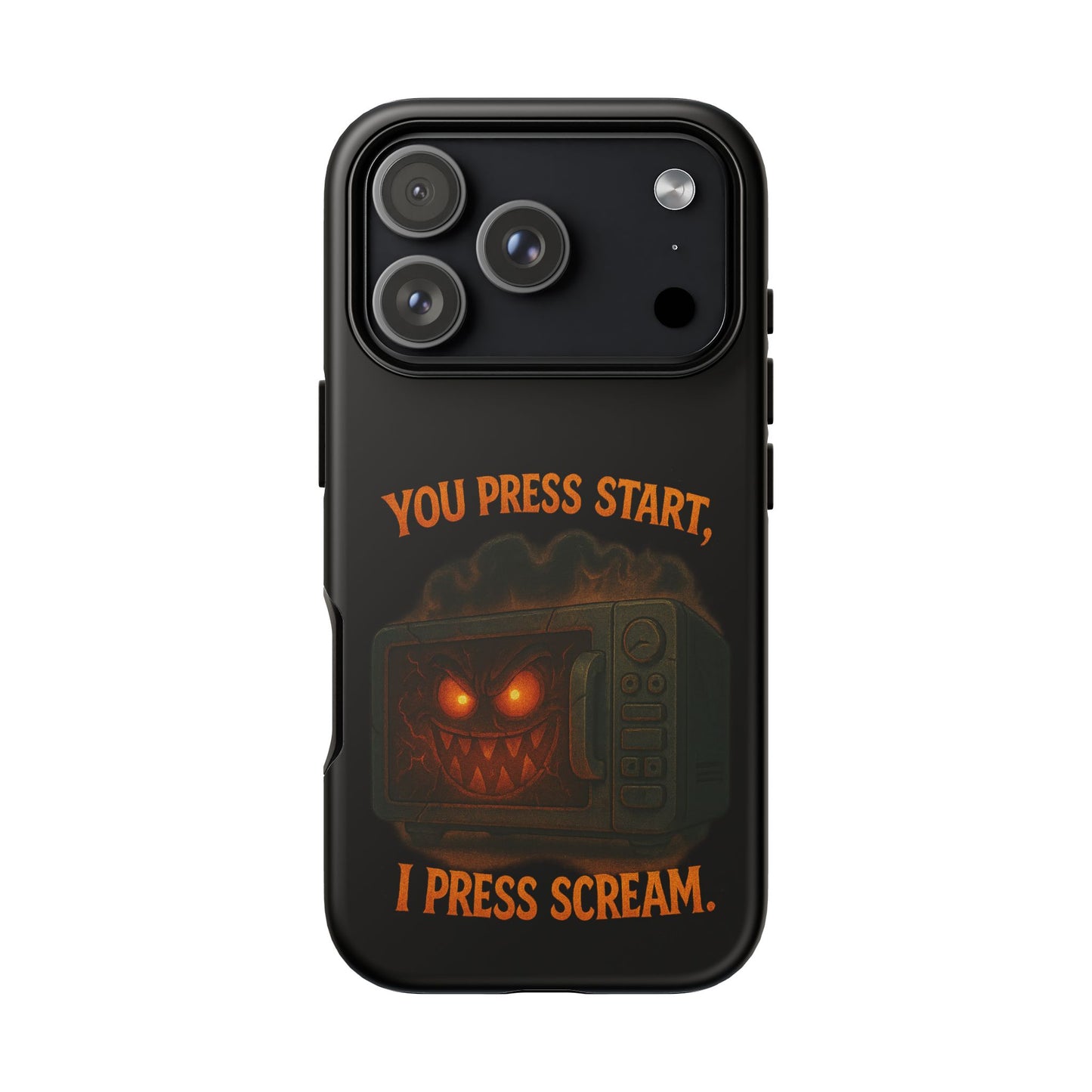 Phone Case — "You Press Start, I Press Scream" Spooky Retro Game Controller Design
