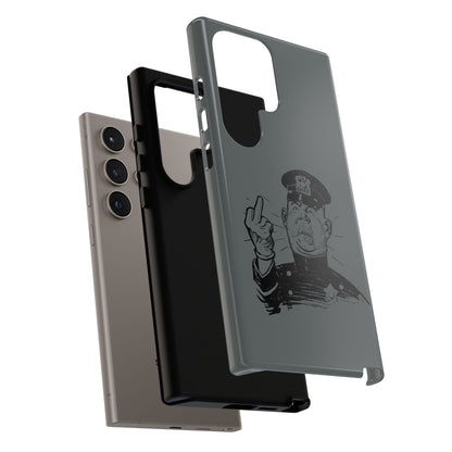 Vintage Cop Middle Finger Phone Case — Edgy Retro iPhone Protective Cover