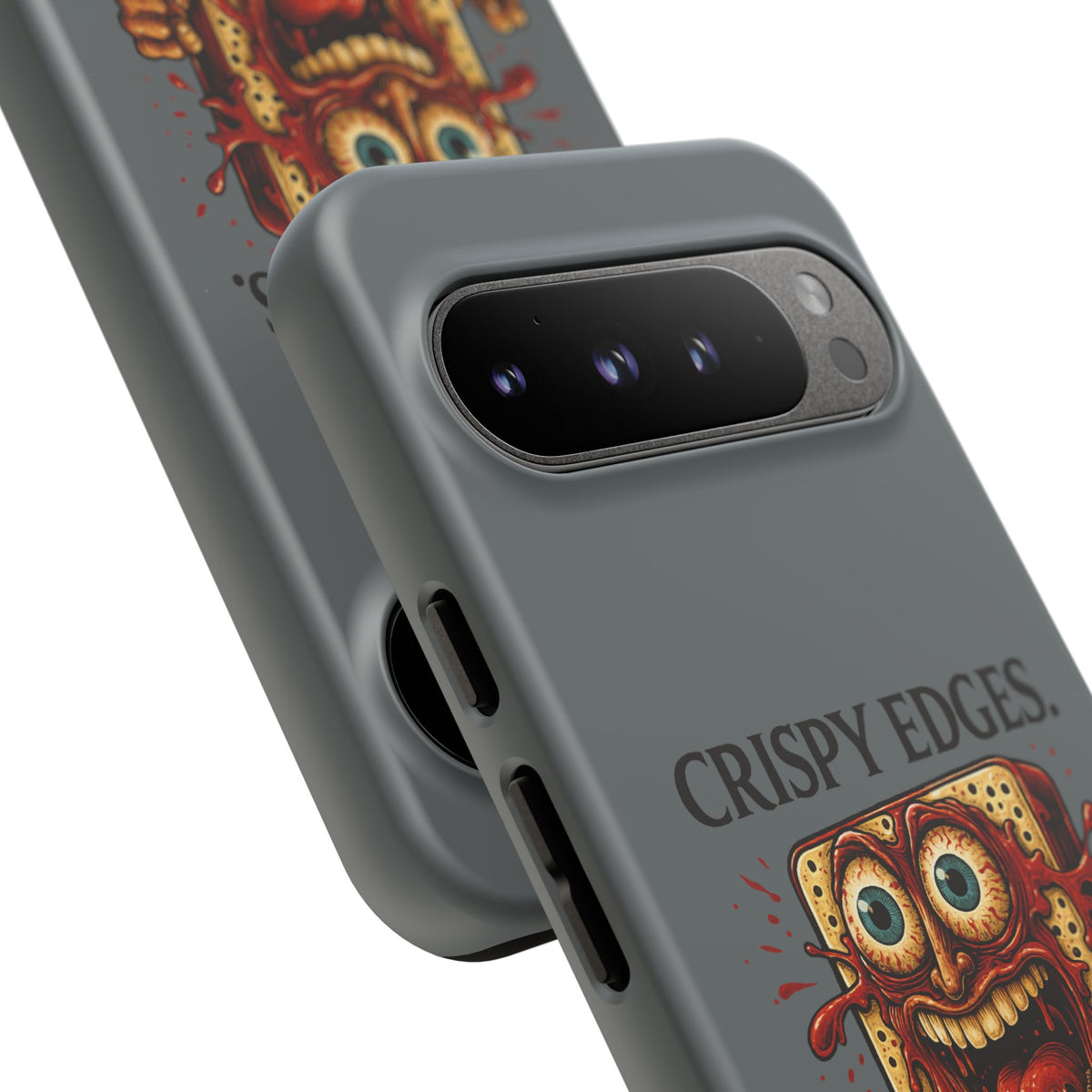 Phone Case — "Crispy Edges. Murder Center." Horror Toast Graphic
