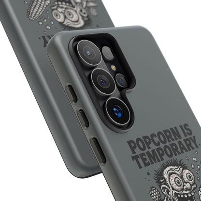 Phone Case — "Popcorn Is Temporary, Corn Is Eternal" Retro Zombie Corn Design