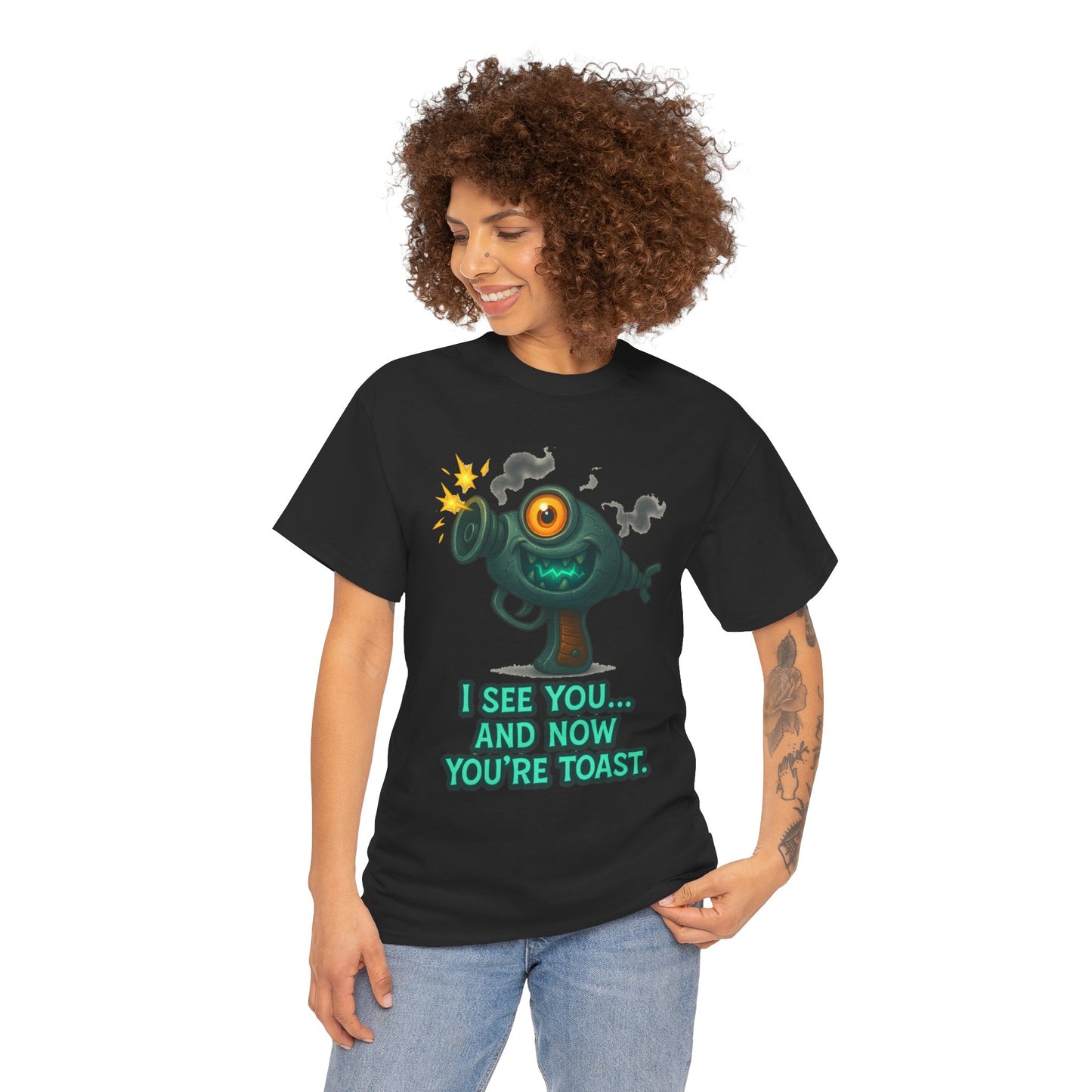 Cartoon One-Eyed Monster I See You And Now You're Toast T-Shirt | Funny [...]