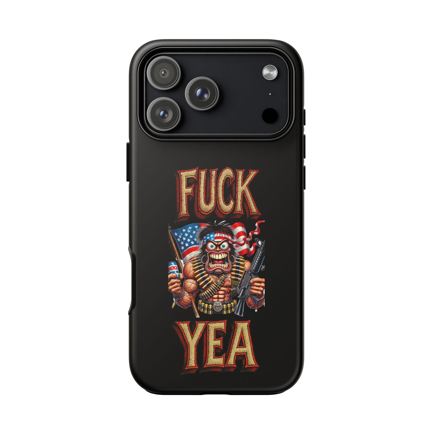 Phone Case — "FUCK YEA" Patriotic Skeleton Soldier Graphic