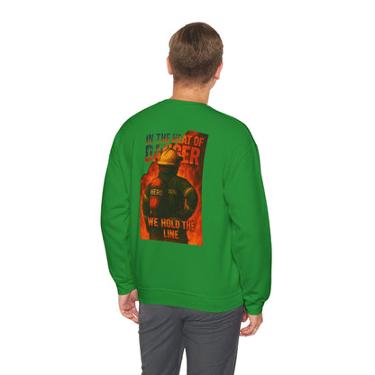In the Heat of Danger We Hold the Line Crewneck Sweatshirt