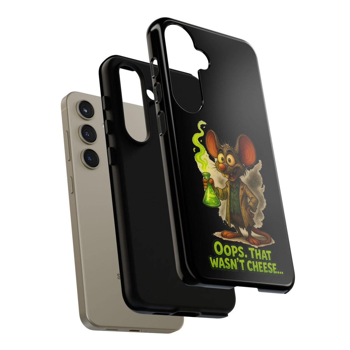 Phone Case — Funny Cartoon Rat "Oops That Wasn't Cheese" Protective Cover