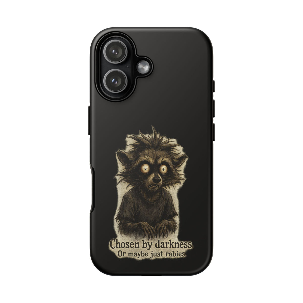 Phone Case — "Chosen by Darkness (Or Maybe Just Rabies)" Cute Creepy Lemur Design