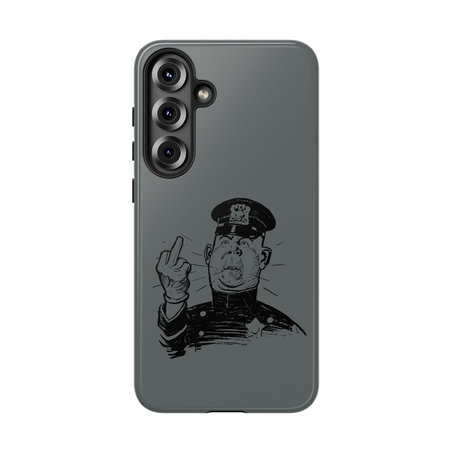 Vintage Cop Middle Finger Phone Case — Edgy Retro iPhone Protective Cover