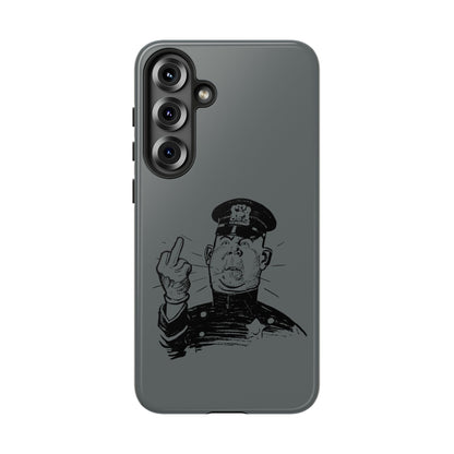 Vintage Cop Middle Finger Phone Case — Edgy Retro iPhone Protective Cover