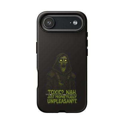 Phone Case — 'Toxic? Nah, Just Prophetically Unpleasant' Neon Grim Reaper Protective Cover