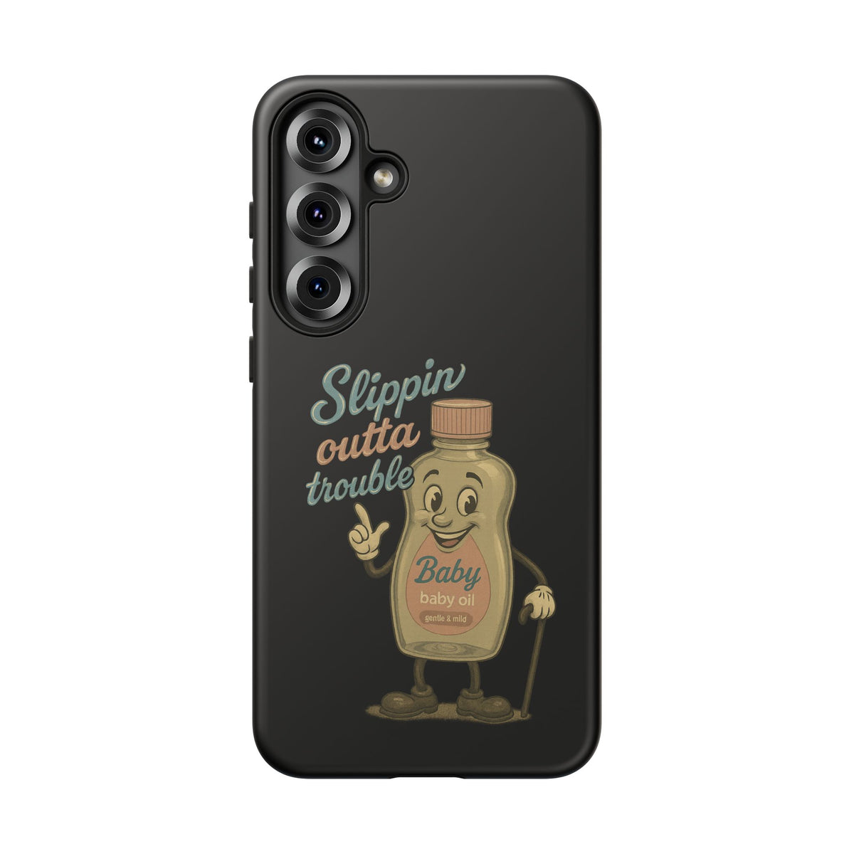 Phone Case — 'Slippin Outta Trouble' Retro Baby Oil Mascot