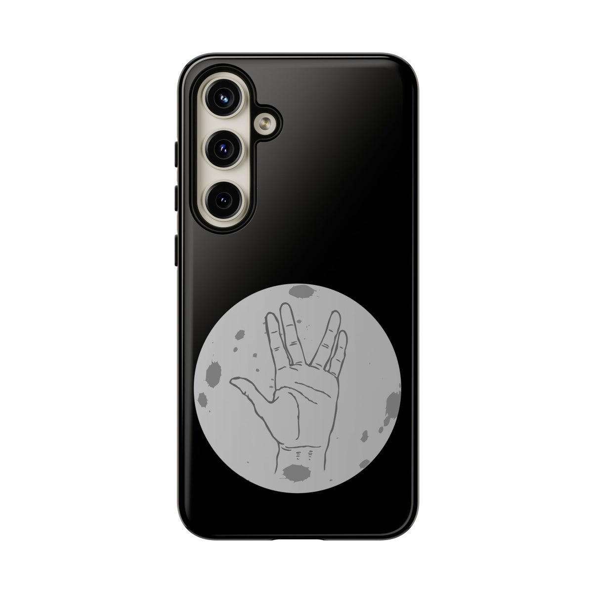 Spock Live Long Phone Case — Vulcan Salute Moon Graphic