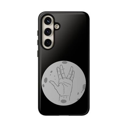 Spock Live Long Phone Case — Vulcan Salute Moon Graphic