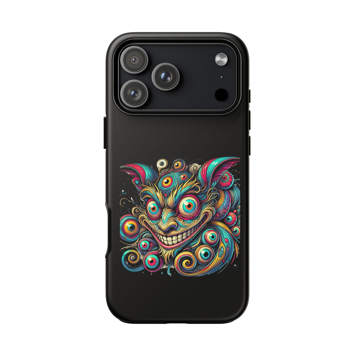 Psychedelic Mischief Phone Case — Colorful Grinning Monster Design