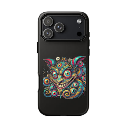 Psychedelic Mischief Phone Case — Colorful Grinning Monster Design