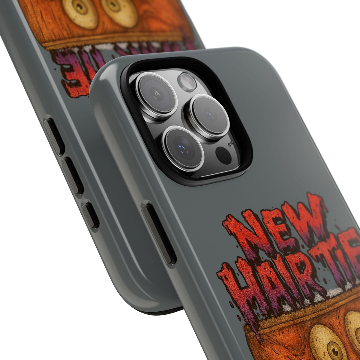 Phone Case — 'New Hairte' Funny Grinning Tongue-Out Monster Design