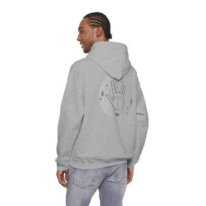 Vulcan Salute Hoodie — Retro Space Hand Graphic Pullover