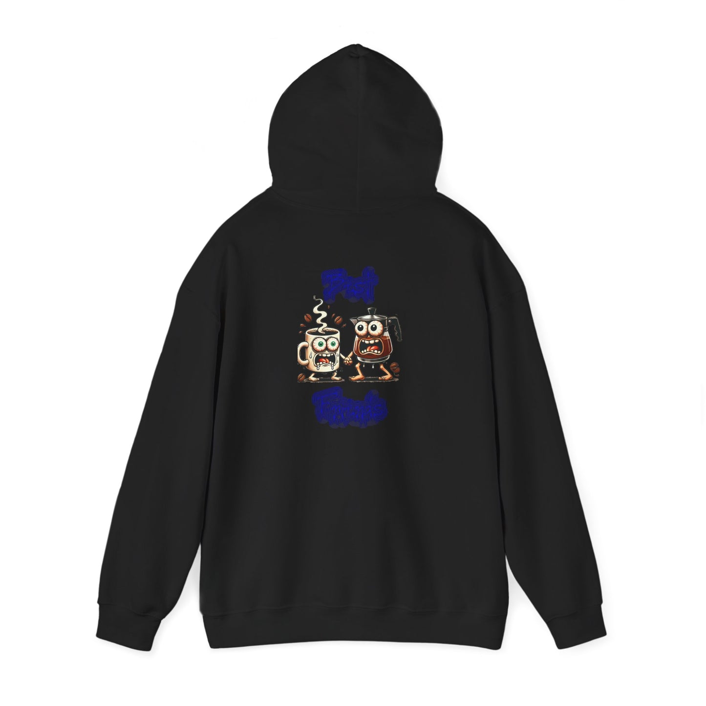 Coffee & Coffee Pot Friends Graphic Hoodie — Cute Cartoon Coffee & Coffee Pot "Best Friends" Pullover