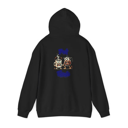 Coffee & Coffee Pot Friends Graphic Hoodie — Cute Cartoon Coffee & Coffee Pot "Best Friends" Pullover