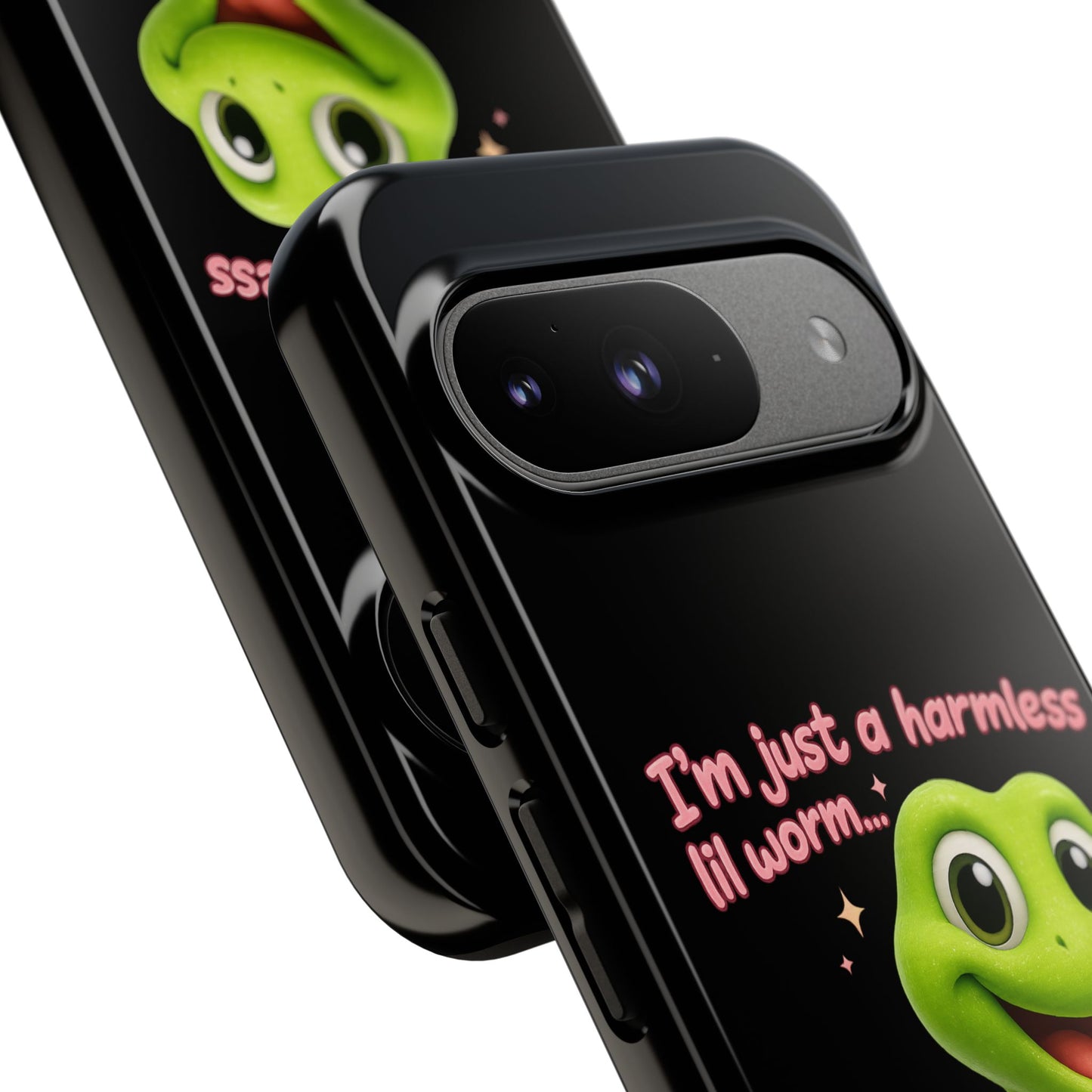 Phone Case — “I’m Just a Harmless Lil Worm… With Chaotic Intentions” Cute Cartoon Worm Design