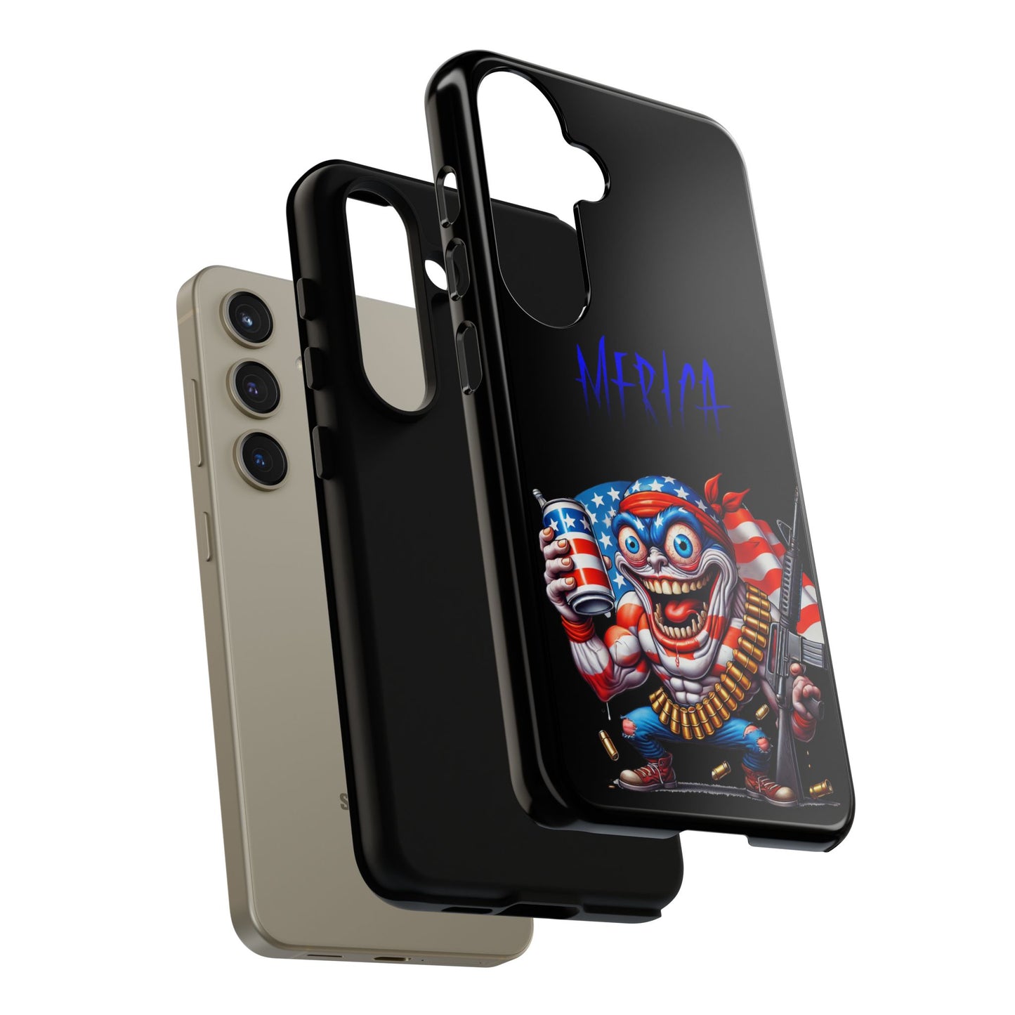 Phone Case — Patriotic 'Merica Clown with Flag, Beer & Rifle
