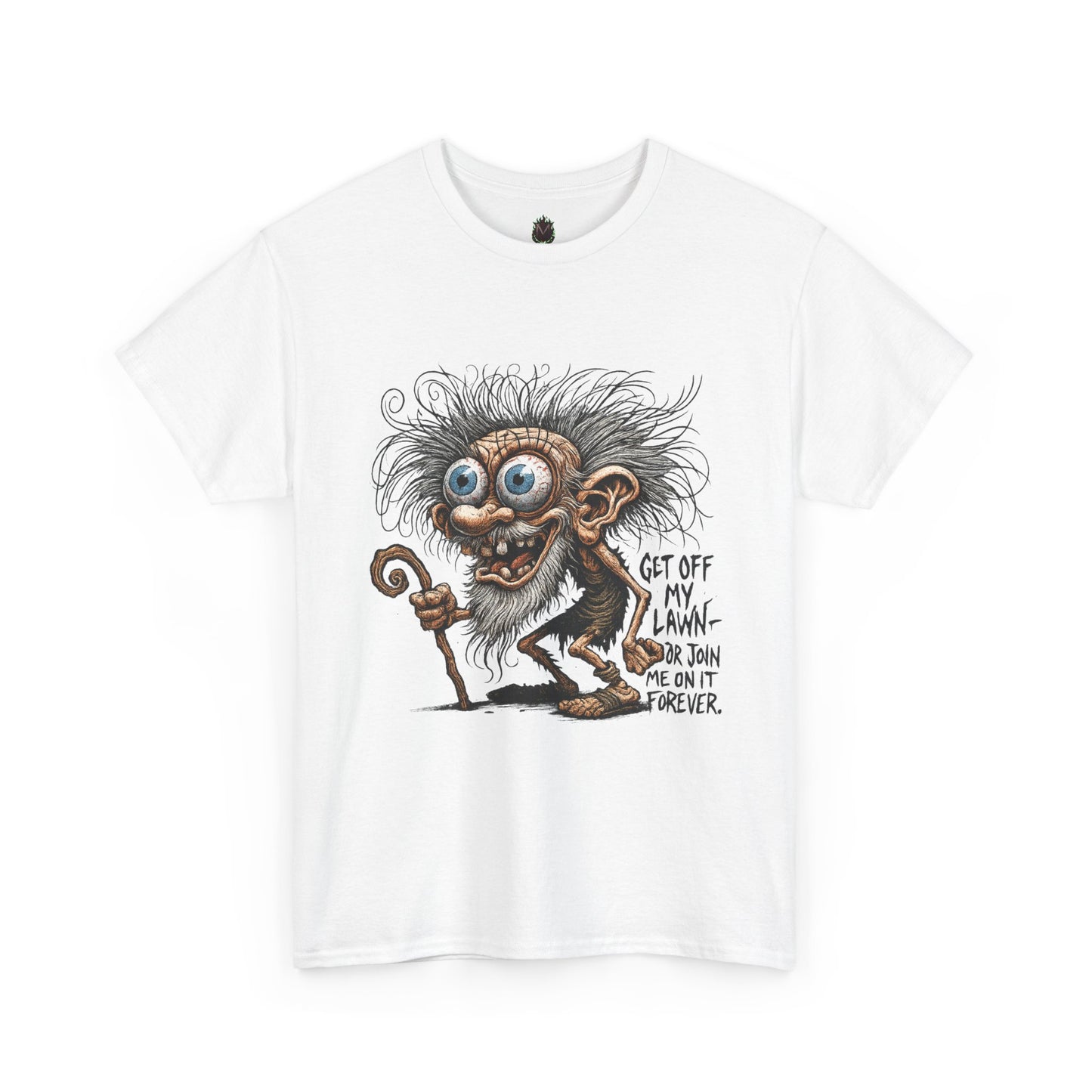 Get Off My Lawn – Creepy Old Man Threat Tee