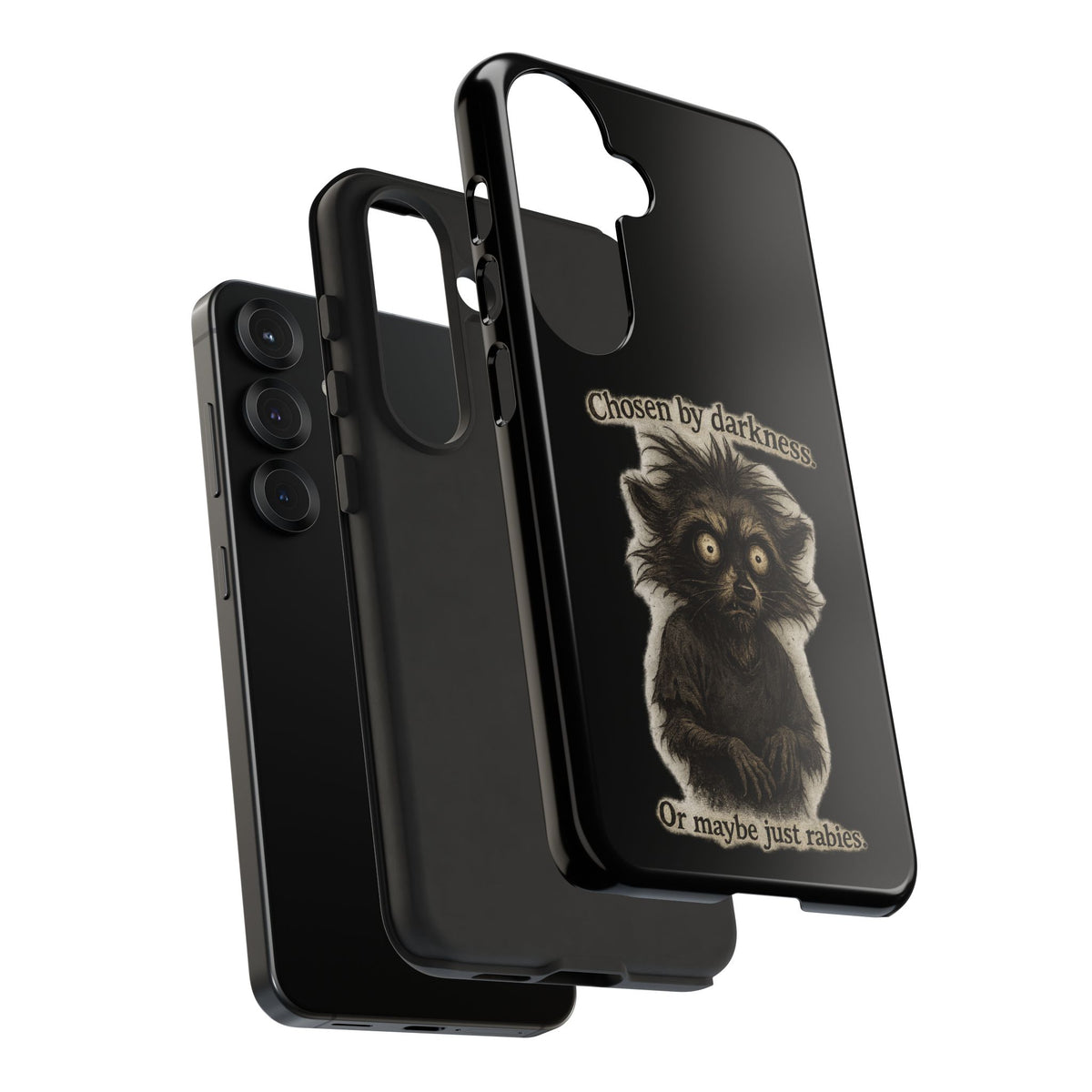Phone Case - "Chosen by Darkness (Or Maybe Just Rabies)" Cute Creepy Retro Creature Protective Case