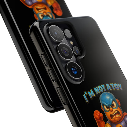 Phone Case — "I'm Not a Toy, I'm a Weaponized Tantrum" Cartoon Superhero Design