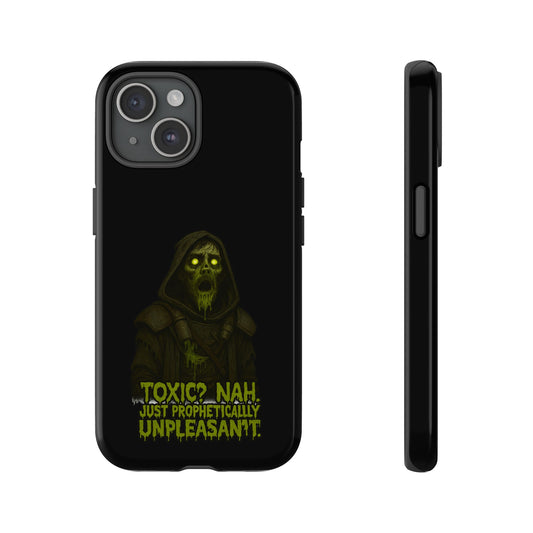 Phone Case — 'Toxic? Nah, Just Prophetically Unpleasant' Neon Grim Reaper Protective Cover