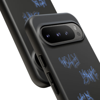 Phone Case — Blue Neon Graffiti "Tough Cases" Protective Cover