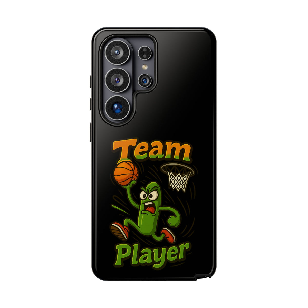 Team Player Basketball Phone Case — Cute Cartoon Pickle Dunk Phone Cover