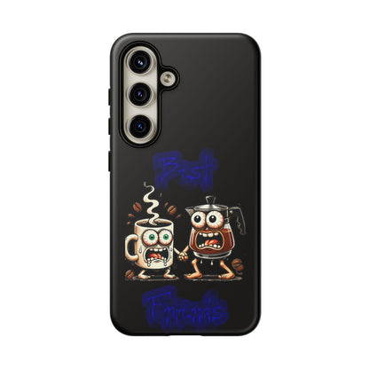 Coffee & Tea Fight Phone Case — Funny Kawaii Beverage Cartoon Tough Cases