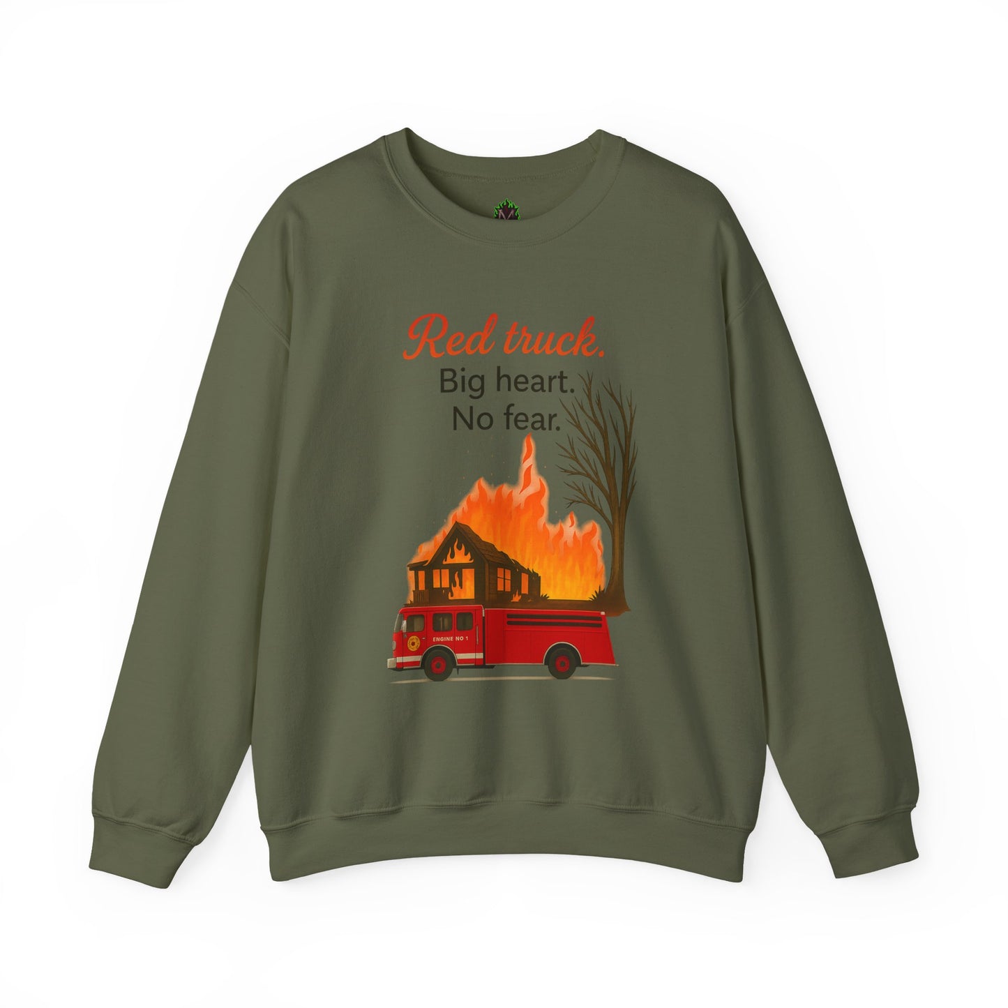 Red Truck Big Heart No Fear Crewneck Sweatshirt