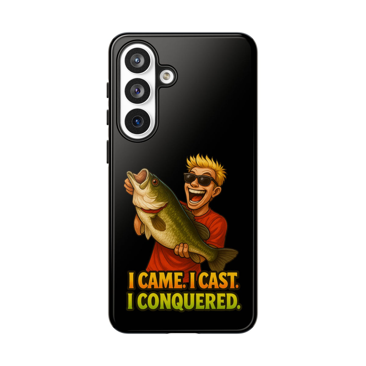 Fishing Phone Case — "I Came. I Cast. I Conquered." Graphic Bass Design