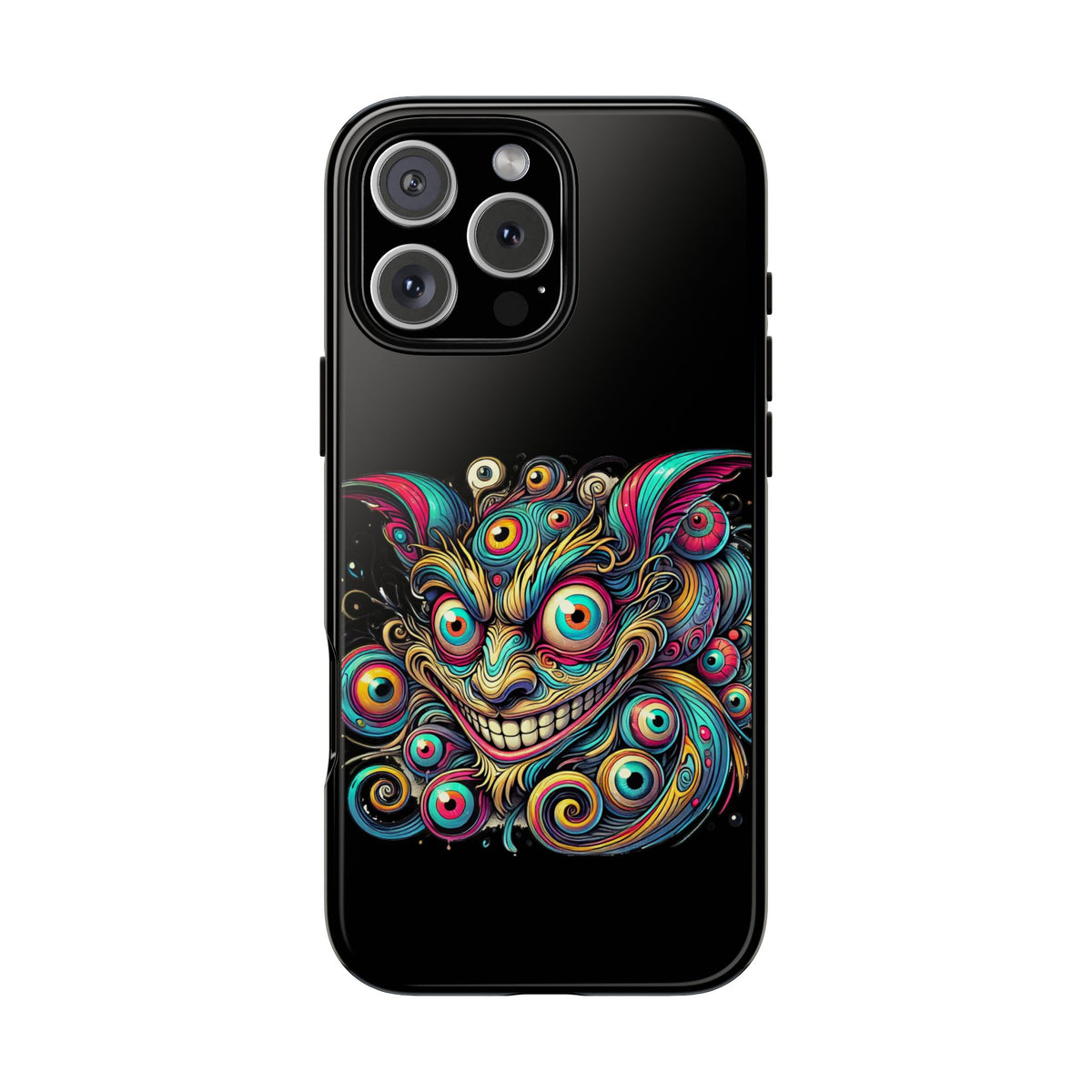 Psychedelic Mischief Phone Case — Colorful Grinning Monster Design