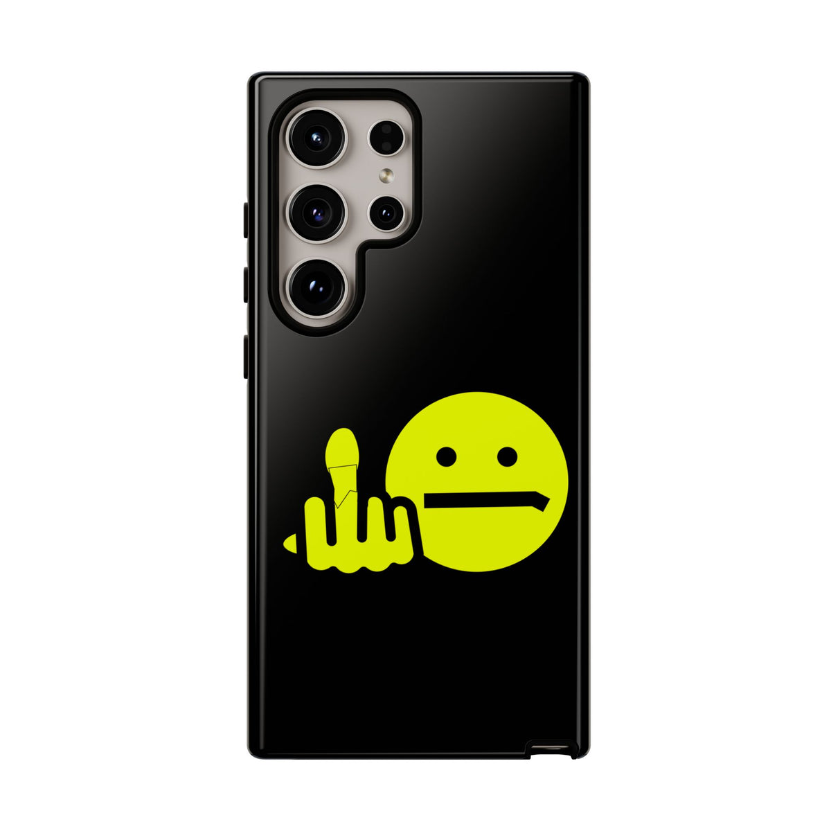 Phone Case — Neon Middle Finger Emoji Graphic