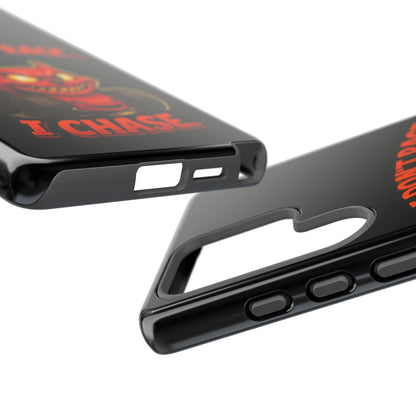 I Don't Race I Chase Phone Case — Cartoon Demon Hot Rod Design