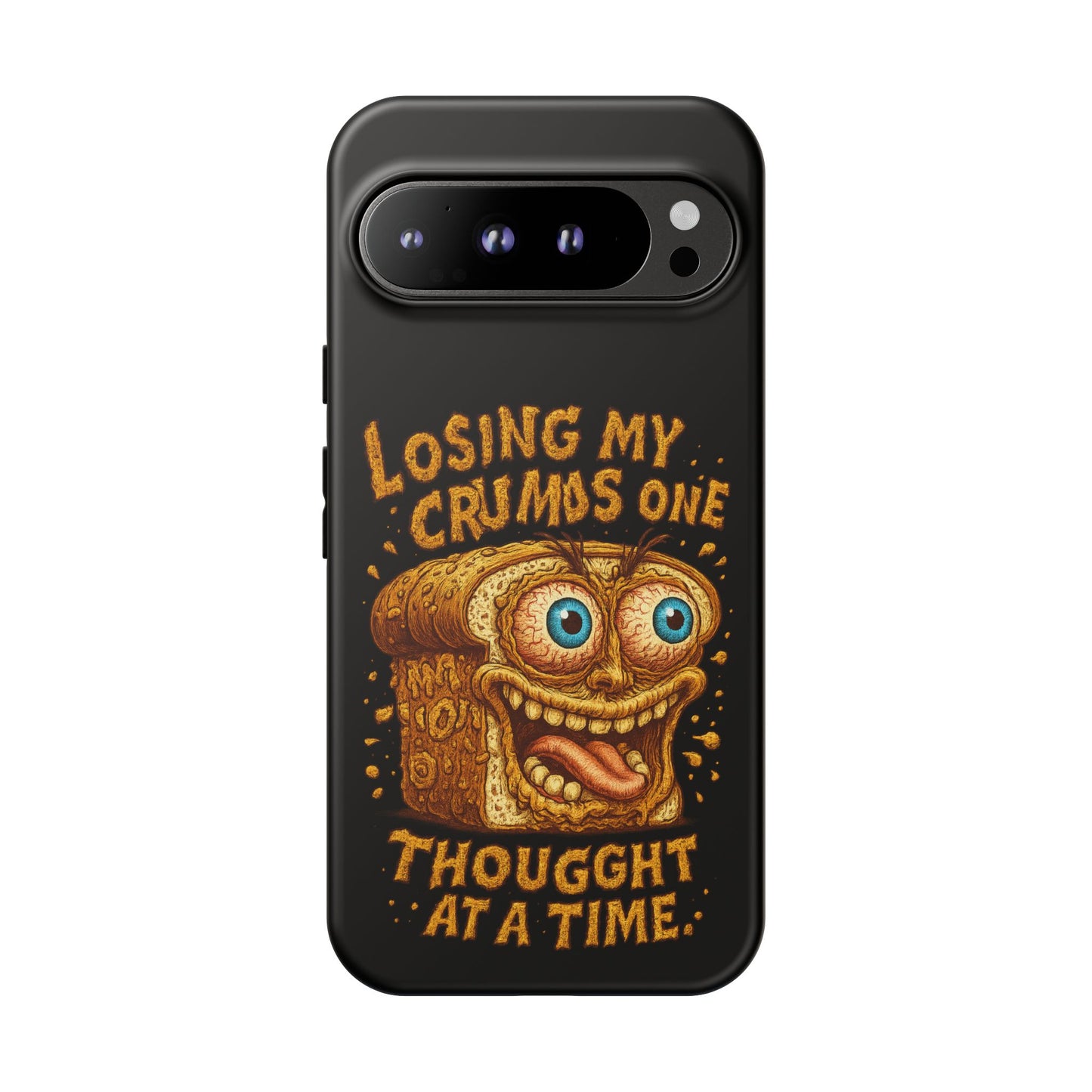 Phone Case — "Losing My Crumbs One Thought at a Time" Funny Retro Bread Illustration