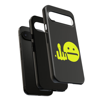 Phone Case — Neon Middle Finger Emoji Graphic