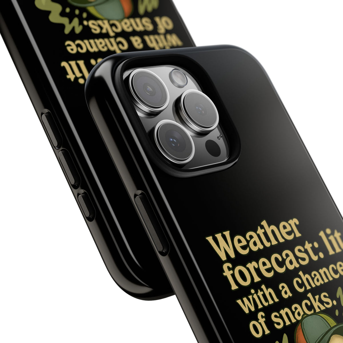 Phone Case — "Weather Forecast: Lit with a Chance of Snacks" Retro Graphic