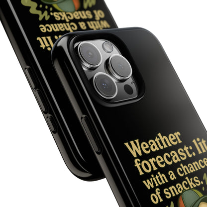 Phone Case — "Weather Forecast: Lit with a Chance of Snacks" Retro Graphic