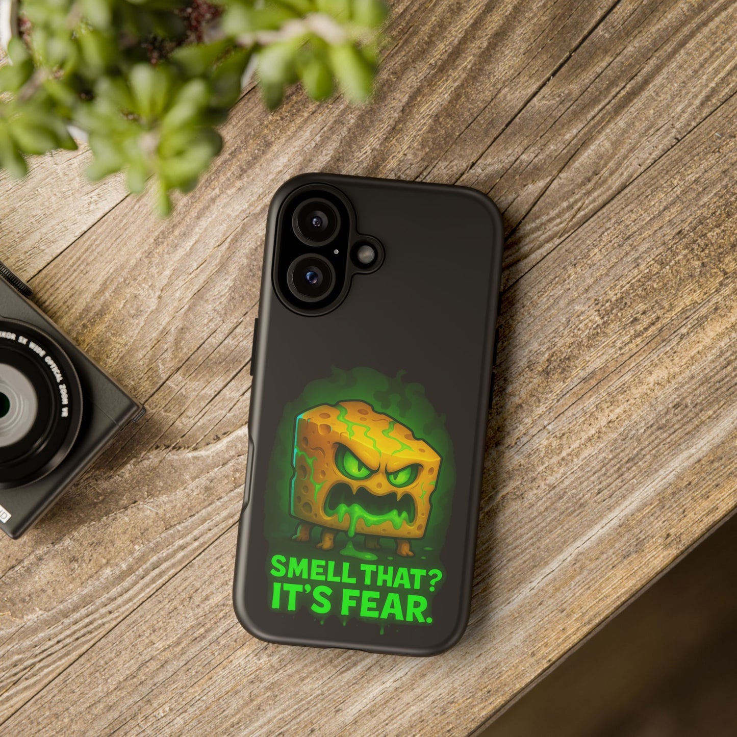 Phone Case — 'Smell That? It's Fear.' Spooky Cheese Monster Protective Case