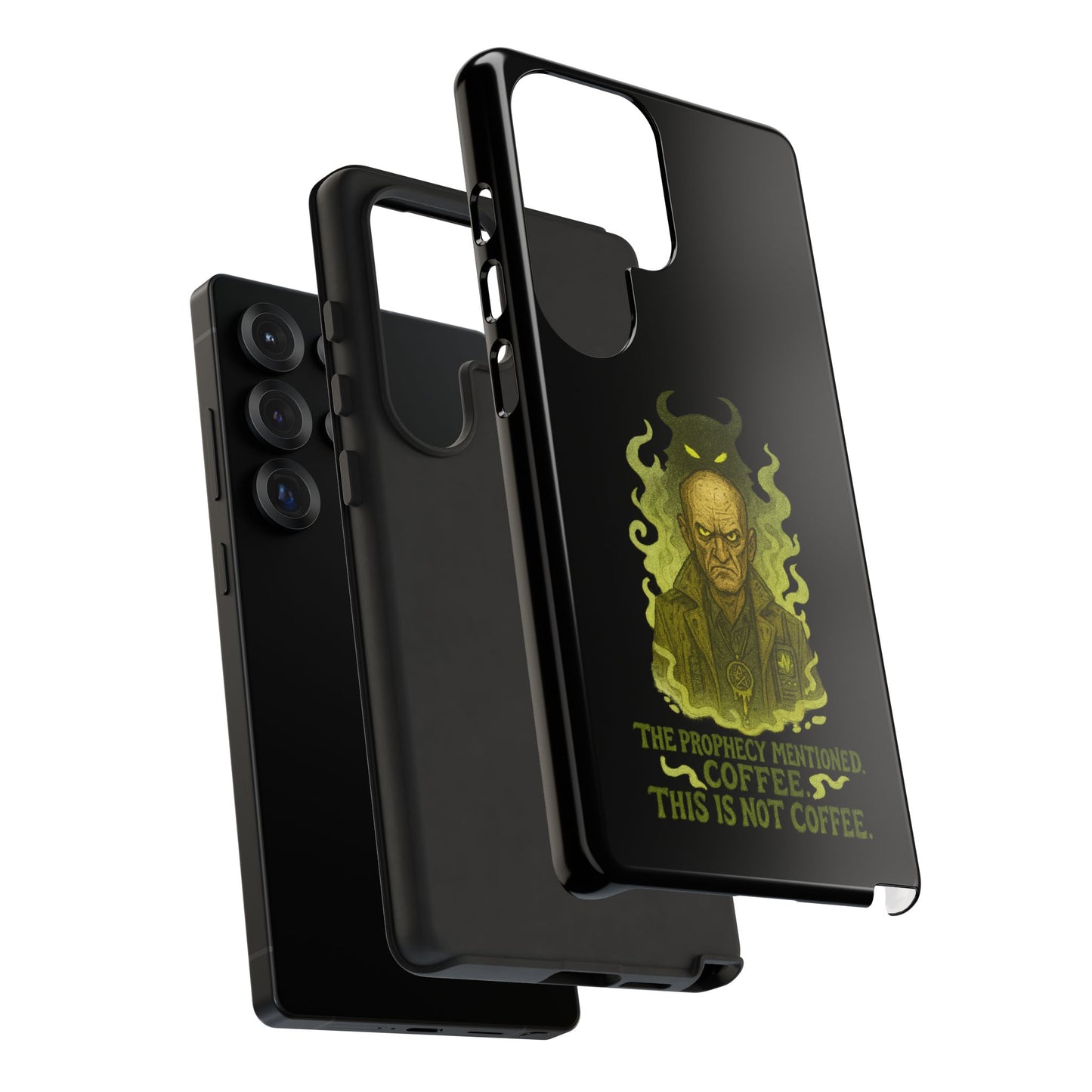 Phone Case — “The Prophecy Mentioned: Coffee This Is Not Coffee” Gothic Horror Design