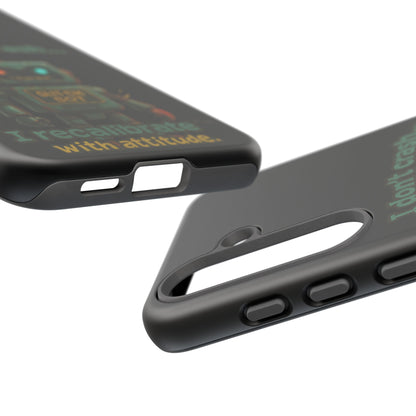 Phone Case — "I Don't Crash... I Recalibrate" Retro Robot Protective Cover
